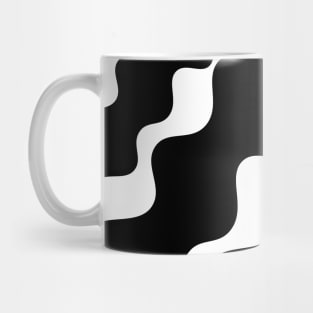 Black and white slanting waves pattern Mug